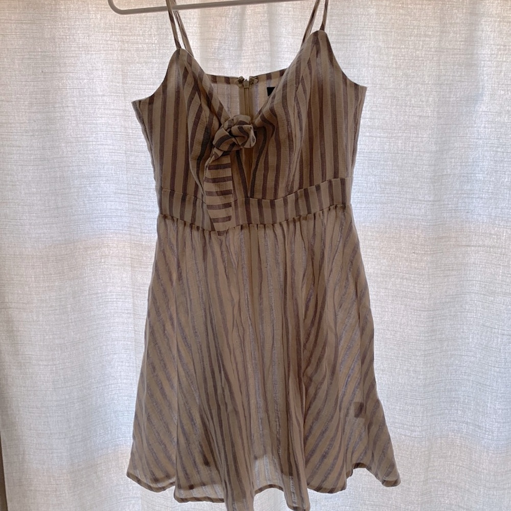 Light blue and white striped summer dress.